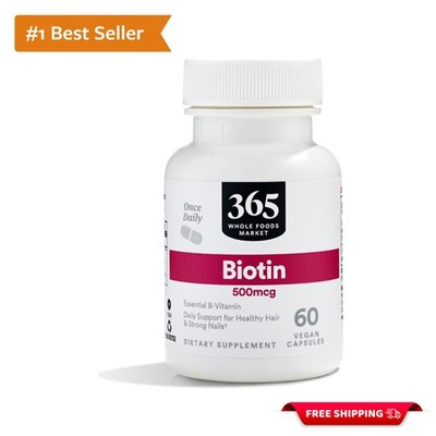 Biotin Vegetarian Capsules 60 CT, 500 MCG   Natural Health Booster