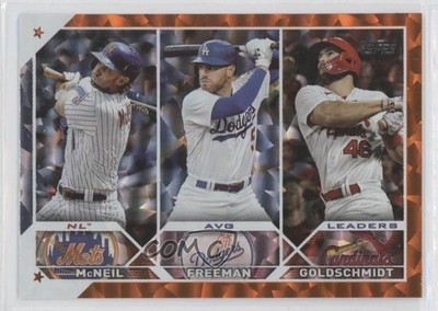 2023 Series 1 League Leaders Orange Foil Paul Goldschmidt Freddie Freeman 4z8