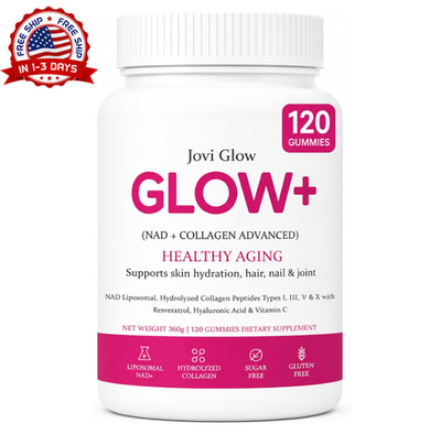 NAD+ & Collagen Gummies Skin Hair Nail & Anti-Aging Support Hyaluronic Acid
