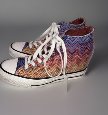 Converse Chuck Taylor x Missoni Ombre Chevron Lux Hidden Wedge Hi Sneakers Sz 7