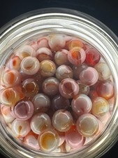 10x 5/8" Jabo Classics Marbles Lot Pink, Orange, White Fenton UV Reactive