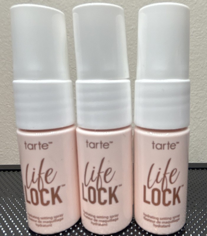 Tarte Life Lock Hydrating Setting Spray Mini 0.27 oz Bundle of 3.