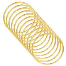 Waziaqoc 12 Pcs Dream Catcher Rings, 2 Inch Metal Craft Hoops, Gold Macrame H...