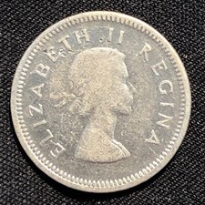 1954 South Africa 3 Pence Silver Coin - Elizabeth II - VF (Very Fine) condition