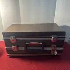 Vtg Travel Cassette Tape Storage Case - 48 Capacity Double-Sided Suitcase