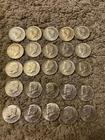 1965-69 Kennedy Half Dollars, 40% Silver, Mixed Lot of 25, Circulated