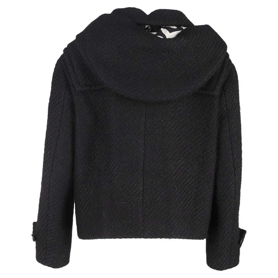 Chanel Tweed Hooded Blouson Jacket in Black Alpaca Wool - Image 3 of 3