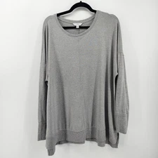 Time and Tru Women's XXXL Gray Long Sleeve Tunic Top Casual Comfy