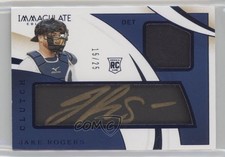 2020 Panini Immaculate Clutch Rookies Relics Blue 15/25 Jake Rogers Auto 1e15