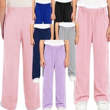 Unisex Kids Pants With Pockets Trousers Elastic Waistband Sweatpants Tear Away