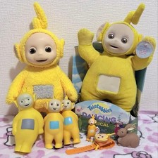 Teletubbies Laa-Laa Plush Figure and Goods Set 1990s Soft Vinyl Vintage Lot