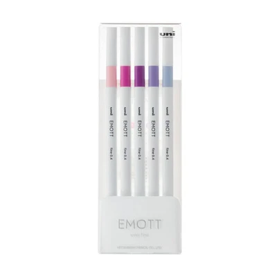 UNI EMOTT FINE 0.4 FINELINER PENS  5 COUNT NEW purple - Image 1 of 2