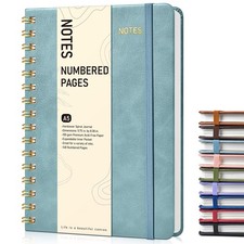 Lined Spiral Journal Notebook, A5 Hardcover Spiral Journals for Women Men, 15...