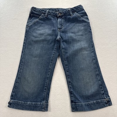 Y2K Carhartt Traditional Fit Jean Capri Womens 8 Cropped Denim Med Blue WB012F10