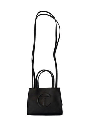 Pretty Telfar Black Mini Shopping Tote Bag Double Strap Top Handles Purse