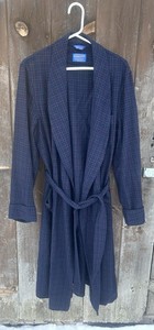 Vintage PENDLETON Wool Bathrobe Tartan Plaid USA Made Large Free US Shipping