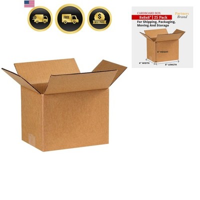 Corrugated Cardboard Shipping Boxes, 8x6x6866, Pack of 25