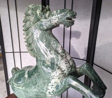 Massive 55kg Hand-Carved Jade Horse Sculpture – Natural Colours | Chinese Zodiac