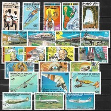 Dschibuti 1978-1988 10 Sets / Singles mit Flugzeugen, Zügen, Sport etc siehe Scans