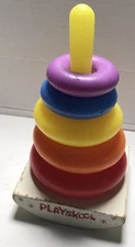 Vintage Playskool Stacking Clown Rings Incomplete