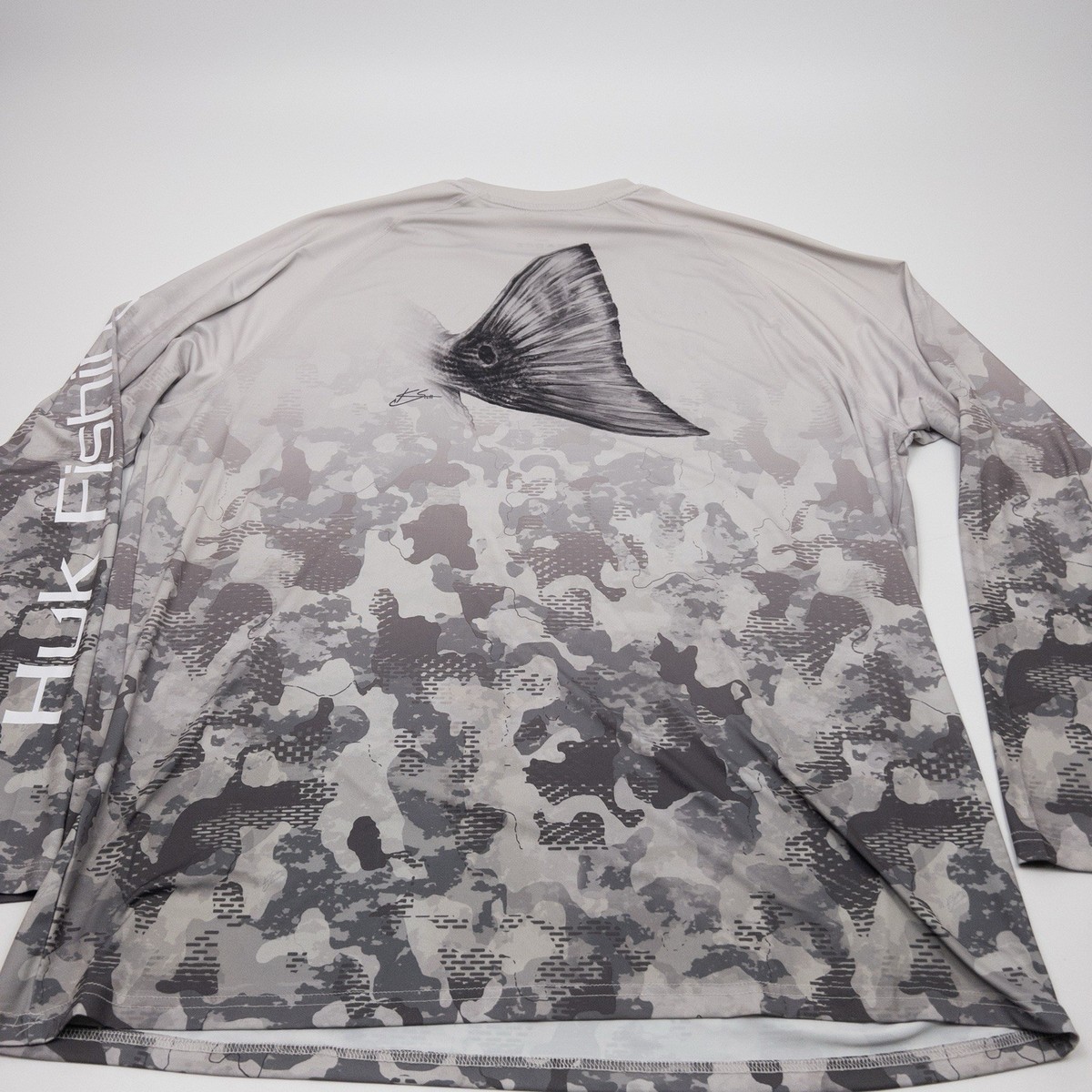 Chemise De Pêche Manches Longues Huk Performance – Homme – Gris Camouflage – Taille L
