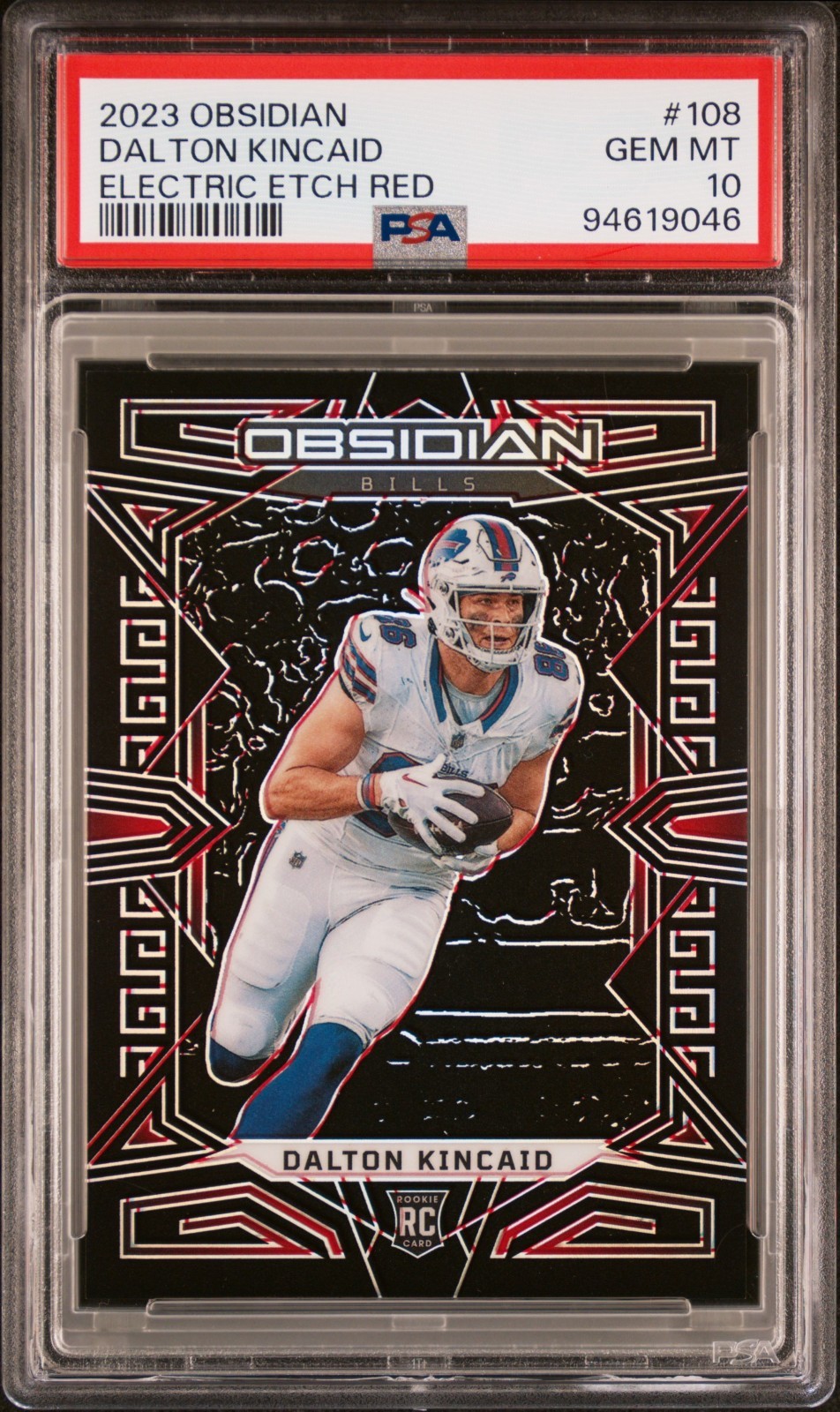 Dalton Kincaid Panini Obsidian #108 Red Electric Etch