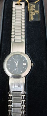 Philip Persio Herren-Armbanduhr   Quarz, Edelstahlarmband, neu in Box