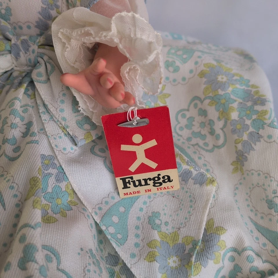 Muñeca italiana Furga 15" vintage años 60 rubia ojos dormidos con etiqueta Foto 4 de 4
