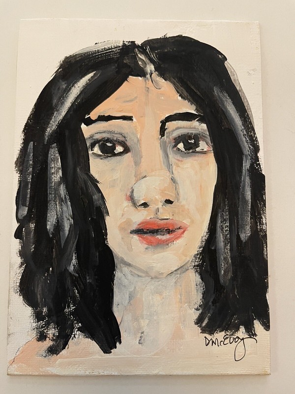 RAW Original Acrylic Outsider Art 5x7 painting - “Raw Feelings”