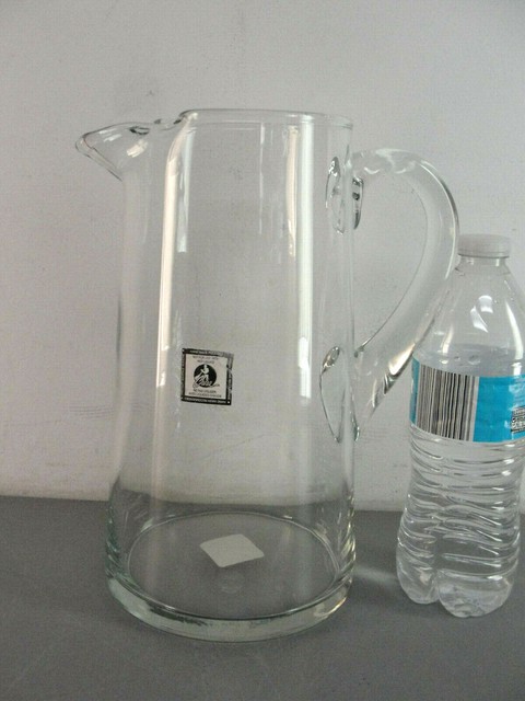 Crisa Lead Crystal Clear Glass Beverage Pitcher Water Jug Ice Lip