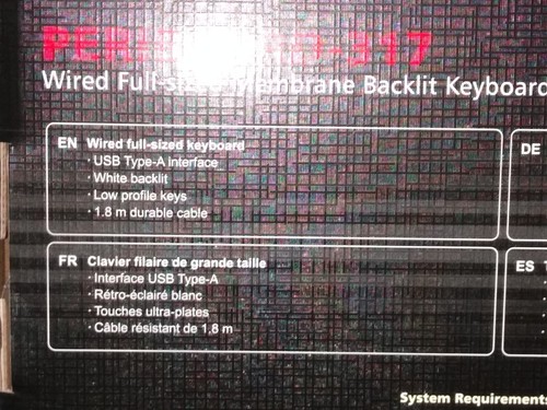 Perixx PERIBOARD-317 Big Print Letters USB Wired Backlit Keyboard in Black - Picture 6 of 6