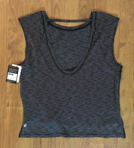 C9 By Champion Women Workout Top Striped Open Back- Black, XS - Picture 3 of 4