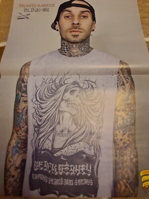 TRAVIS BARKER BLINK 182 / BEN BRUCE / AUSTIN CARLILE KERRANG POSTER A3 