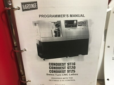 Programmers & Parts Manual, 1994 Hardinge CONQUEST ST16 ST20 ST25