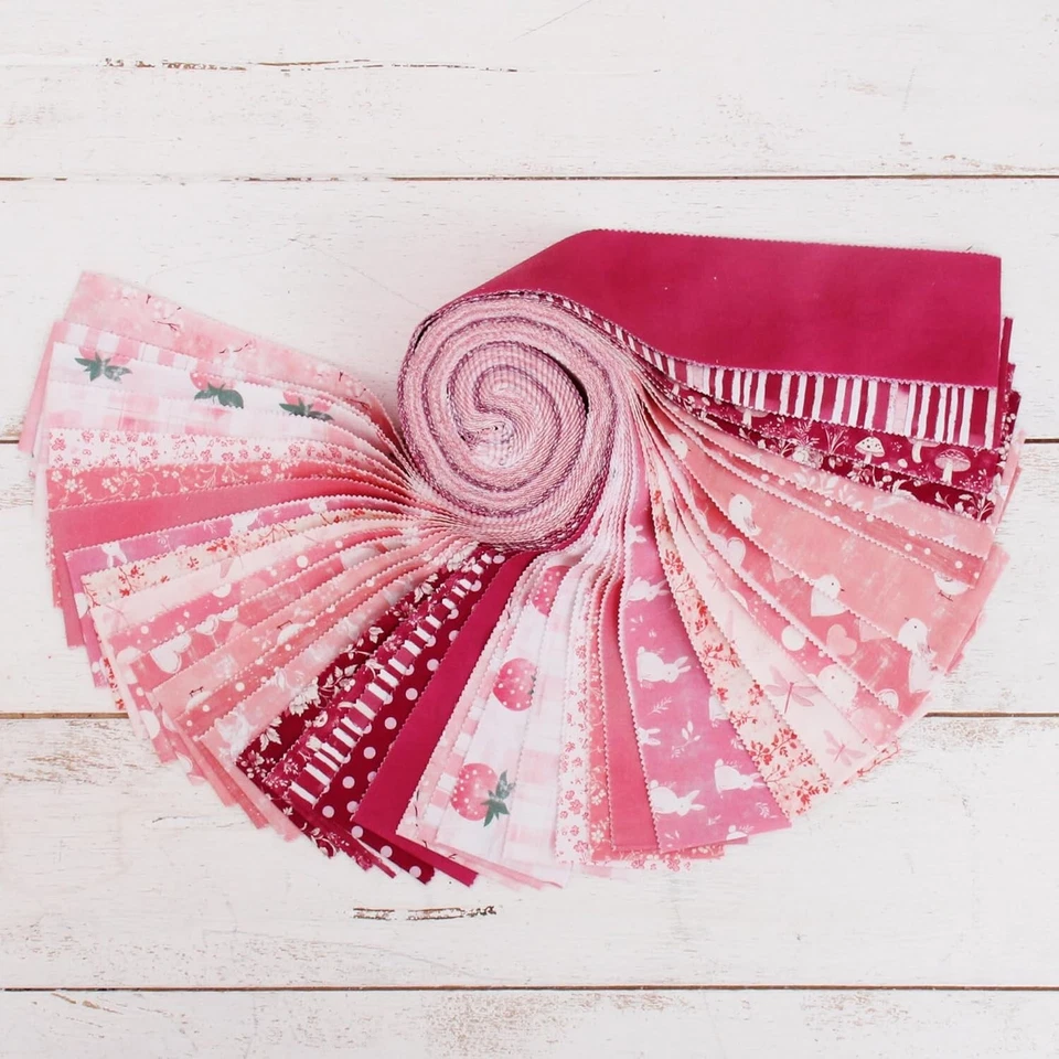 Tela acolchada de algodón Threadart por yarda - Colección vintage - Rayas rosas Foto 3 de 4