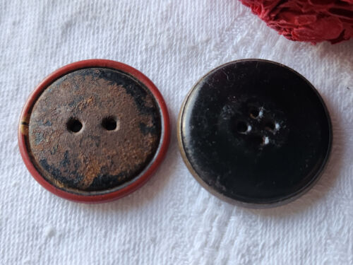 Duo boutons anciens en celluloïd collection colorés diamètre 2,7 cm D10O - Picture 4 of 4