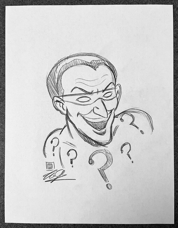 Batman Riddler ORIGINAL PENCIL SKETCH by Tim Shinn