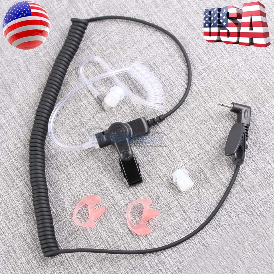 2.5mm Earpiece Headset W/ Coiled Tube For Harris Police Radio XG25 XG75 ...