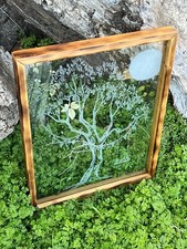 Etched Glass Wood Framed