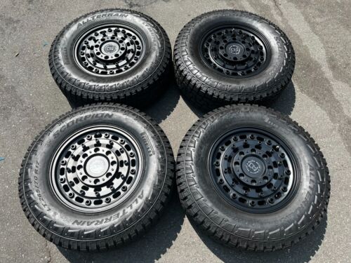 17" Black Rhino Arsenal Wheels AT Tires Mercedes Sprinter Cargo Van 4WD AWD