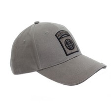 Grey US 82nd Airborne Baseball Cap - One Size Paratroop Sun Peak Hat NEW Cotton