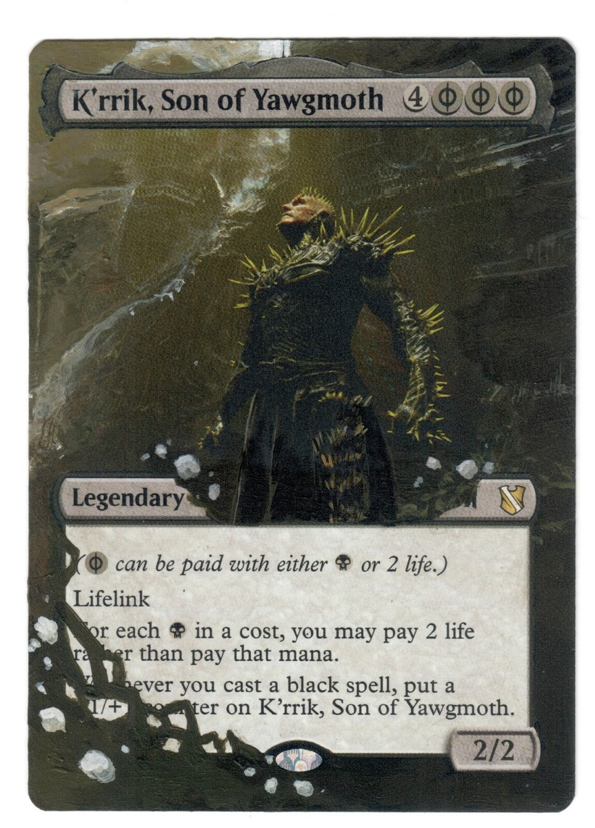 K'rrik Son of Yawgmoth Altered Full Art Painted on Real MTG Card