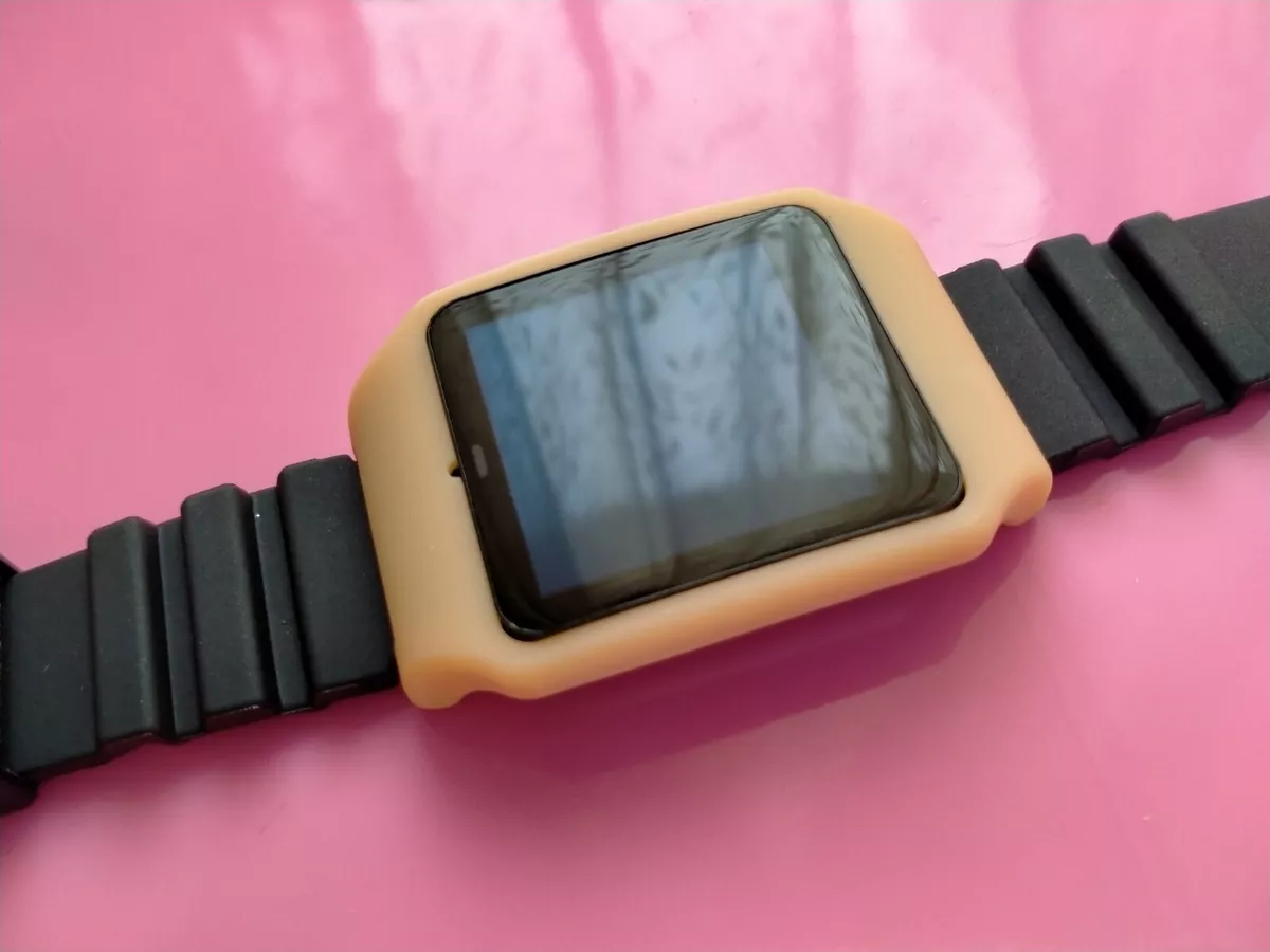Sony SmartWatch 3 SWR50 Light Brown Resin Housing (Adaptor) Black Rubber Strap