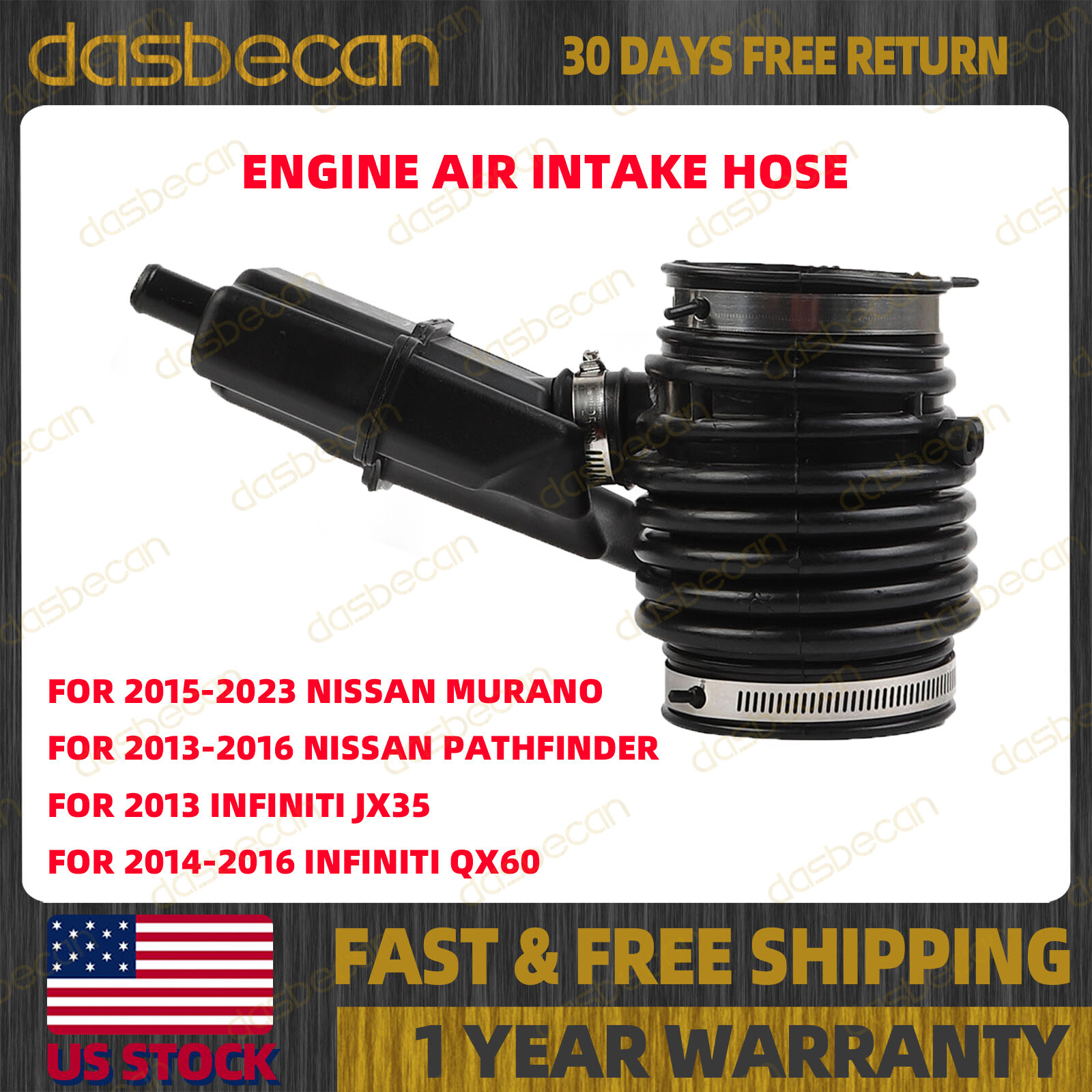 OE-Replacement Engine Air Intake Hose for Nissan Pathfinder Infiniti QX60 2013-2016 Models  