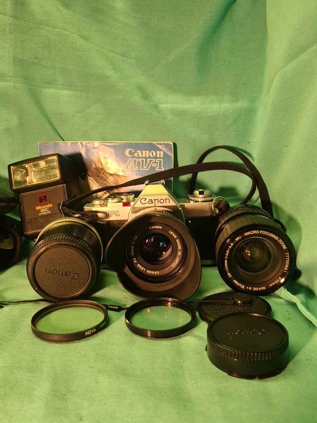 Canon AV1 camera With Lenses , Case, Accessories And Instruction