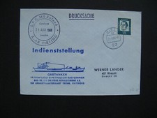 GERMANY BRD, event cover 1968, first use LPG tanker Ms Roland, liquid gas energy