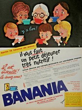 PUBLICITÉ DE PRESSE 1963 BANANIA UN PETIT DÉJEUNER TRÈS NUTRITIF EN FAMILLE