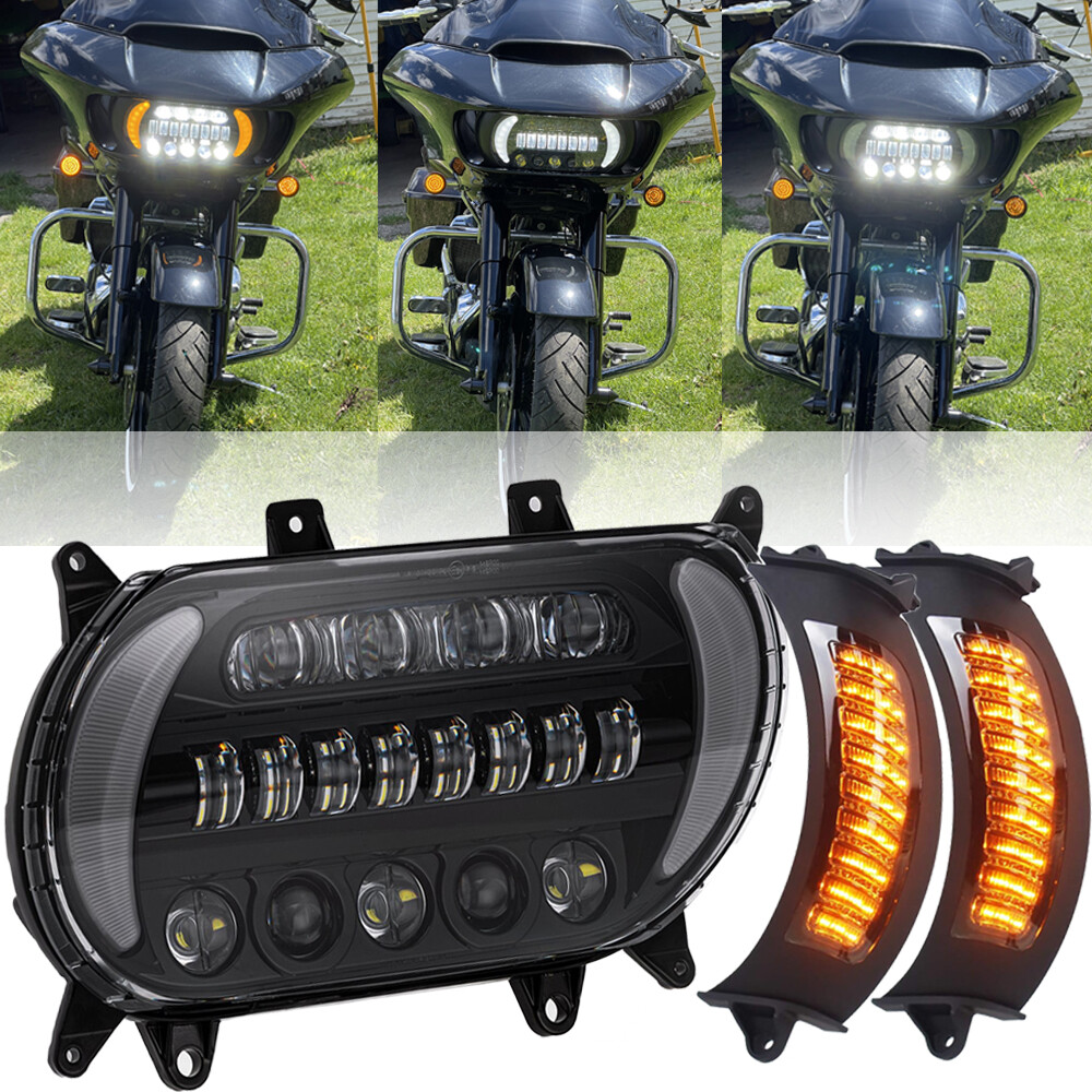 For Harley Road Glide FLTR FLTRXS FLTRU 15-24 Headlight & Side