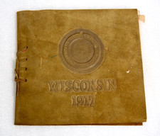 University of Wisconsin School Commencement Program Leather Book Antique 1917