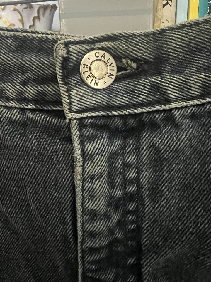 Vintage Calvin Klein Sport Tapered Leg Mom Jeans 90s Washed Black 12 Made In USA - Image 2 of 4